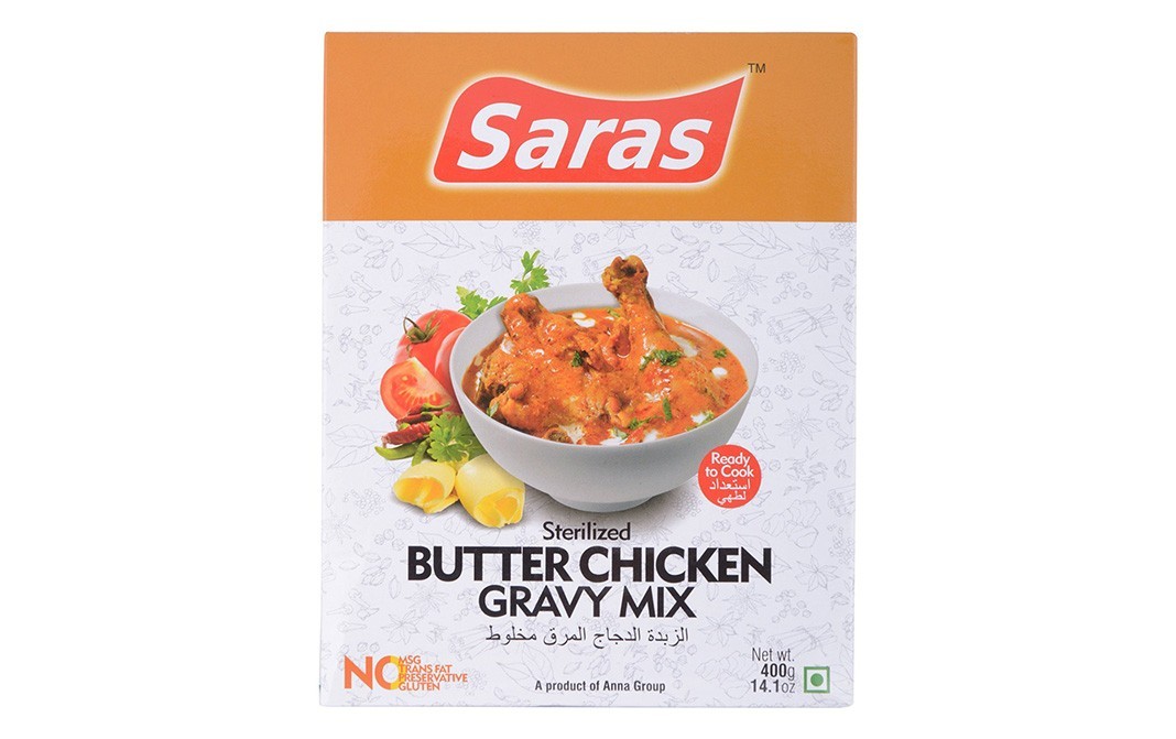 Saras Sterilized Butter Chicken Gravy Mix   Box  400 grams